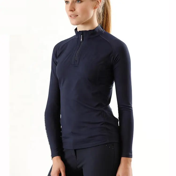 Compression Sports Tops Horse Riding Base Layer Women Long Sleeve Show Equestrian Shirts