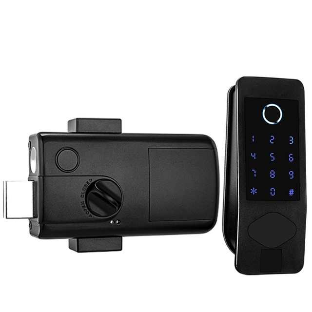 IP65 Waterproof WIFI TTLOCK APP mobile app unlock smart fingerprint door lock electric code rim lock for airbnb hotel