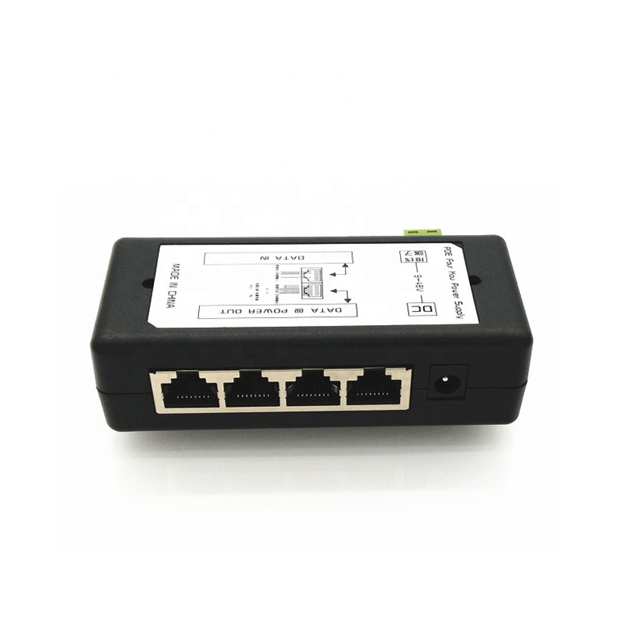 4 порта PoE инжектор питания PoE адаптер питания Ethernet вытащить шпильку 4 5(+)/7/8(-) вход DC12V-DC48V для IP камера