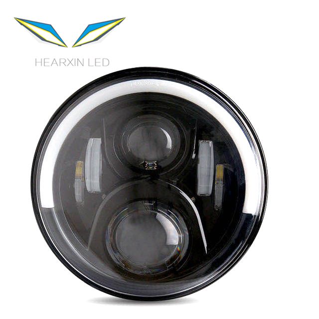 7 дюймов круглые светодиодные фары дальнего и ближнего света Halo Angle Eyes DRL налобный фонарь для Jeep Wrangler Lada niva внедорожный 4x4 мотоцикл