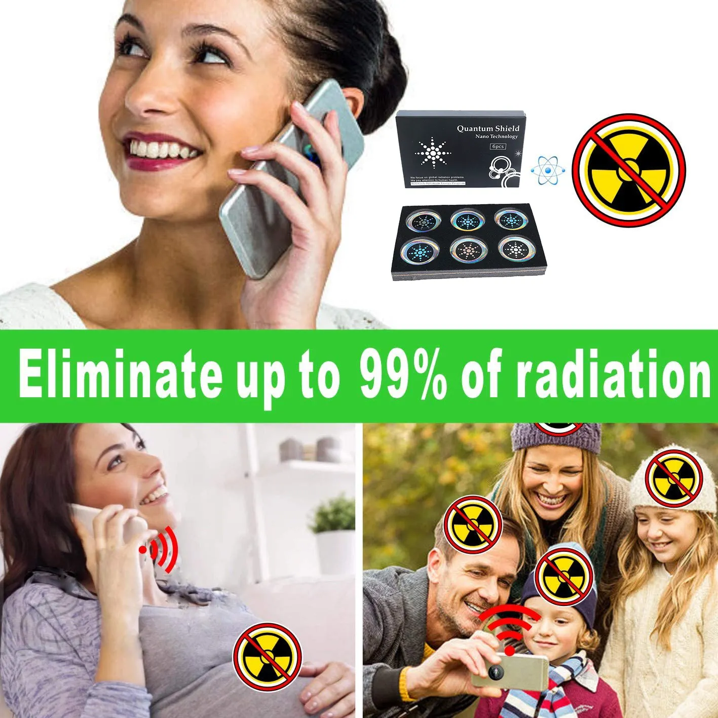 6 Pcs/Pack EMF Protection Quantum Shield Anti Radiation Sticker Laptop Cell Phone Mobile Sticker 5G EMF Protection