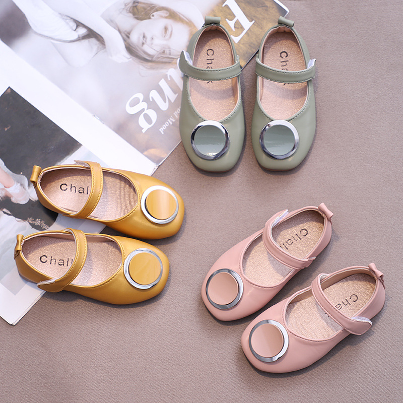2022 Spring New Fashion Girls Genuine Leather Flat And Comfortable Children School Uniform Bow Princess Dress Shoes