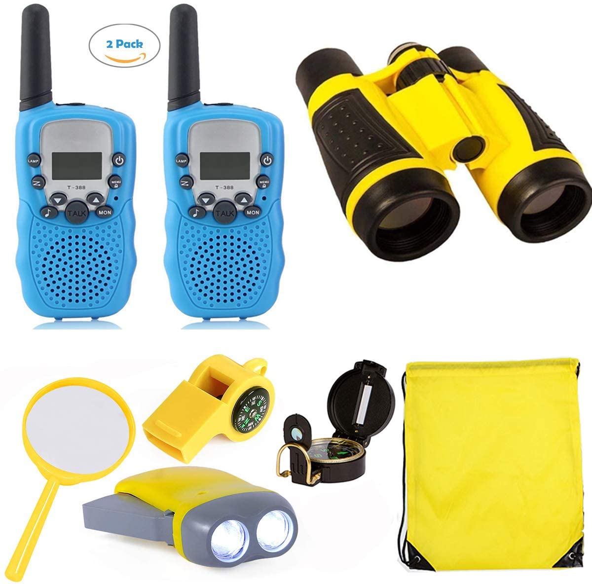 Amazon Walkie Talkie уличные игрушки бинокль Компас для детей набор Explorer