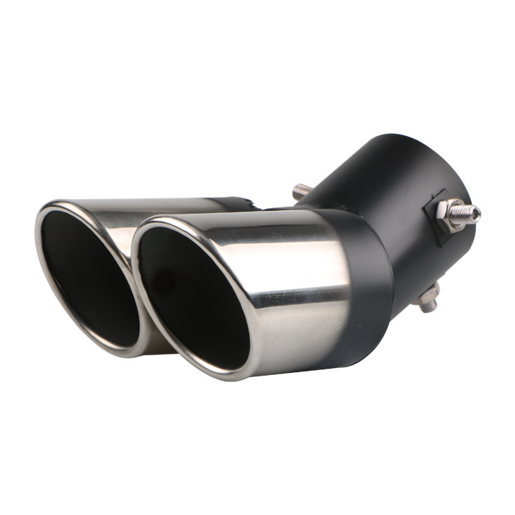 Stainless steel material automotive universal dual pipe baked blue exhaust pipe modification