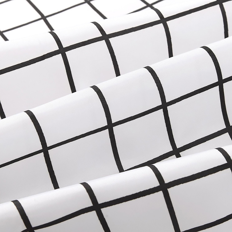 ZhongHua Clear Bathroom White Grid Shower Curtain Set Ready