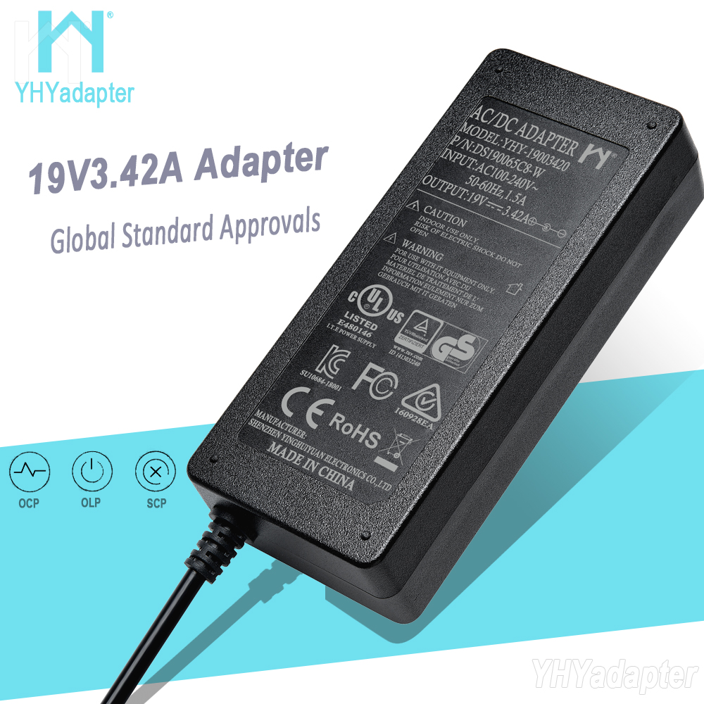 Ac/dc 19vdc 3.4a кабель питания, зарядное устройство, штекер, универсальный 5,5*2,5 Настольный Ul Pse Ce 19v 3.42a 65w адаптер переменного тока