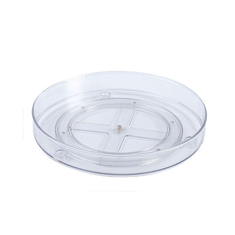 Durable Round Acrylic Serving Tray 360 Rotating Lazy Susan Turntable Can Organizer
