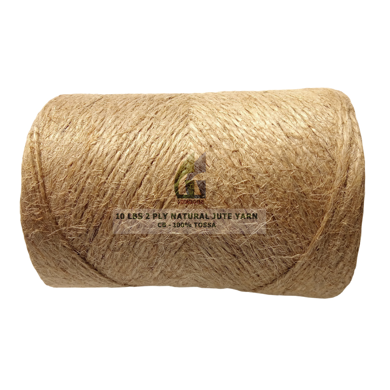 10 LBS 2 PLY 100% TOSSA CB QUALITY JUTE YARN Eco-friendly Hand Knitting Natural Jute Color Weaving Anti-bacteria Sewing Spun Raw