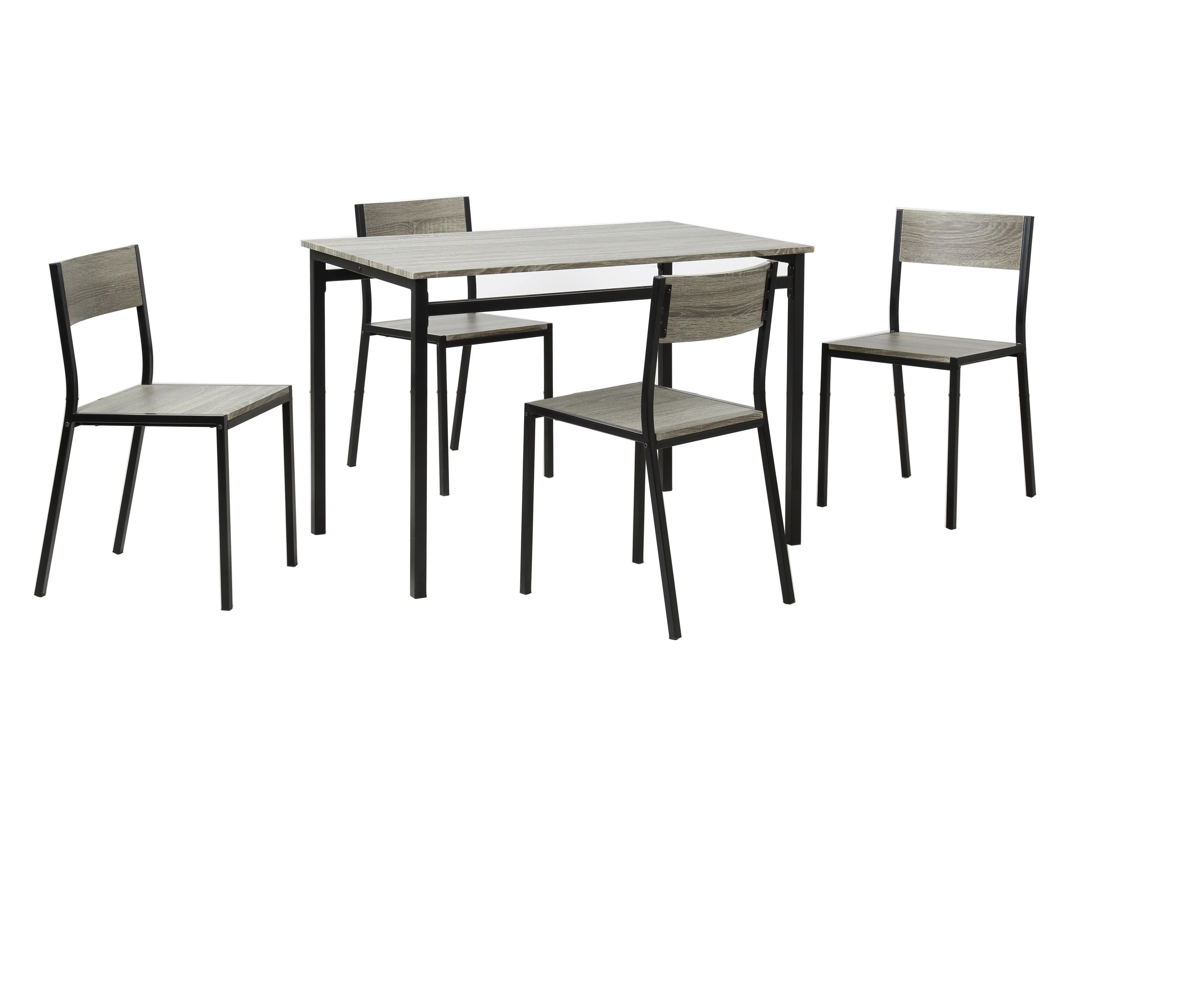 JUSTHOME metal legs square wooden top dining table and 4 chairs sets for home restaurant