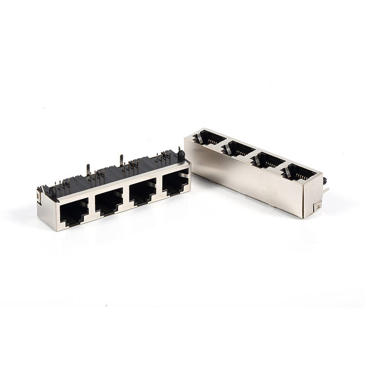 fiber optic equipment rj45 female socket 1*4 network port socket 56-8P8C rj45 connector