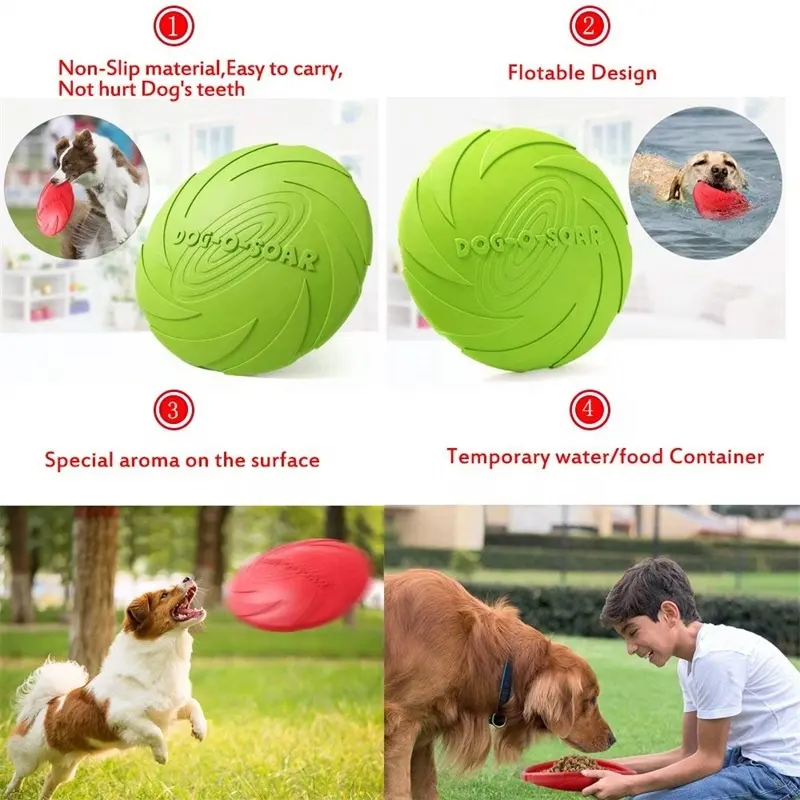 Doggy Interactive Fly Saucer Toys Large Size Dog Flying Dish Milk Flavor Dog Nature Rubber For Dogs Pet Toys Flying Discs 2 Pcs