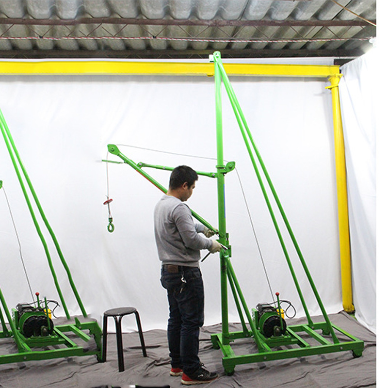 500kg1000kg outdoor lifting crane Portable household small crane 360 degree rotating crane