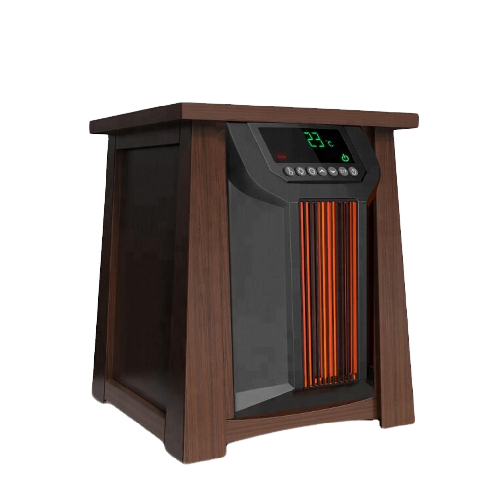 Factory customized wood material smokeless heater 8 element infrared portable heater with LED display