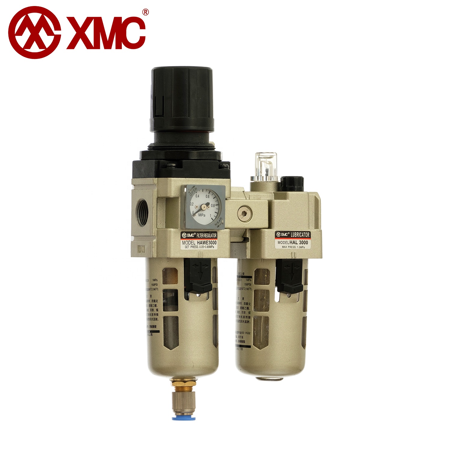 XMC HACE3010-03 G3/8 дюймов FRL пневматические компоненты регулятора воздушного фильтра и Лубрикатор со встроенным манометр