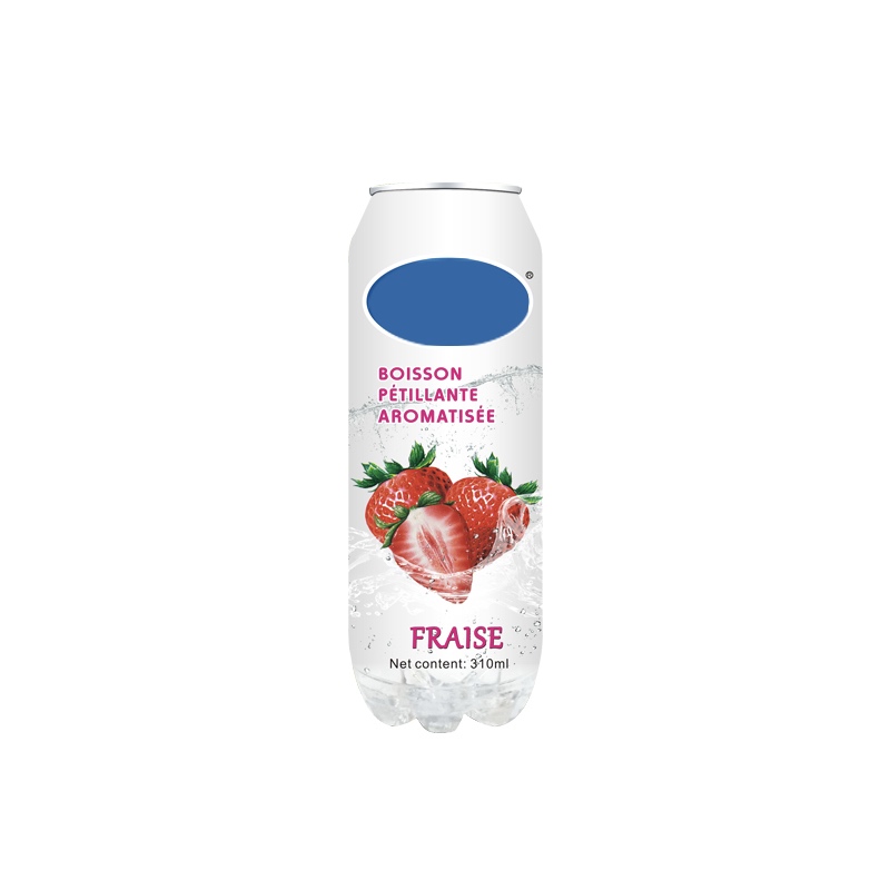 Soft Drink Carbonated Drink 310ml Pet Can Fraise Flavor Soda Drink with fruit flavored