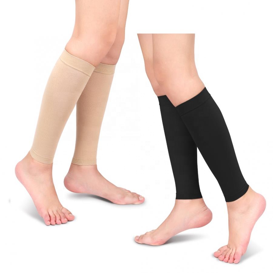 The hot selling sport compression calf sleeves medical brace support for shin guard medical sleeves