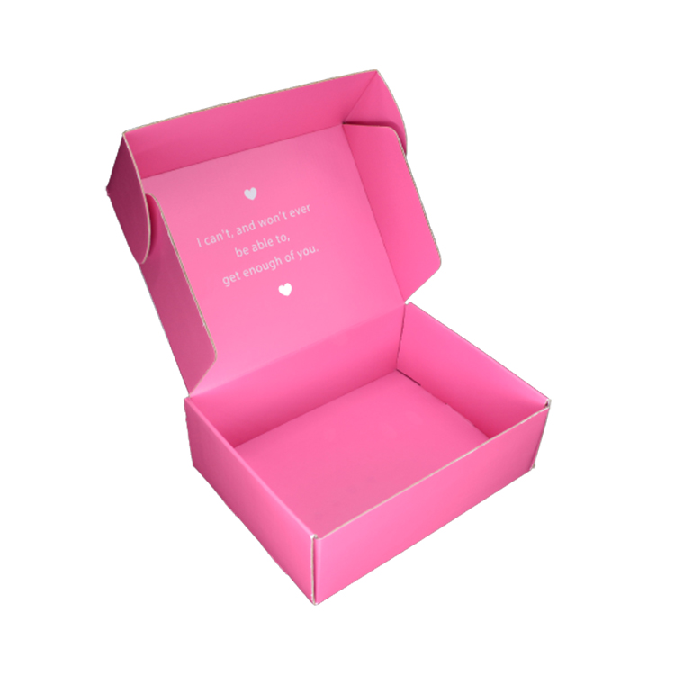 Christmas Custom Printed Pink Shoe Clothing Packaging Mailing Bag Shipping Box