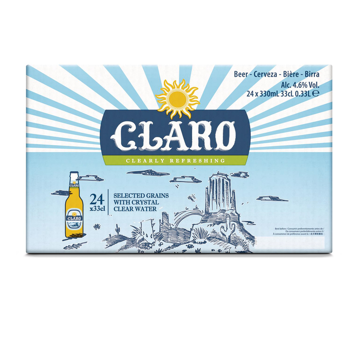 Clear пиво-мексиканский стиль пивная коробка 24x33cl бутылка