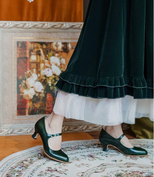 High quality 2021 new vintage leather horsebit single shoes fashion square toe heel Mary Jane sandals