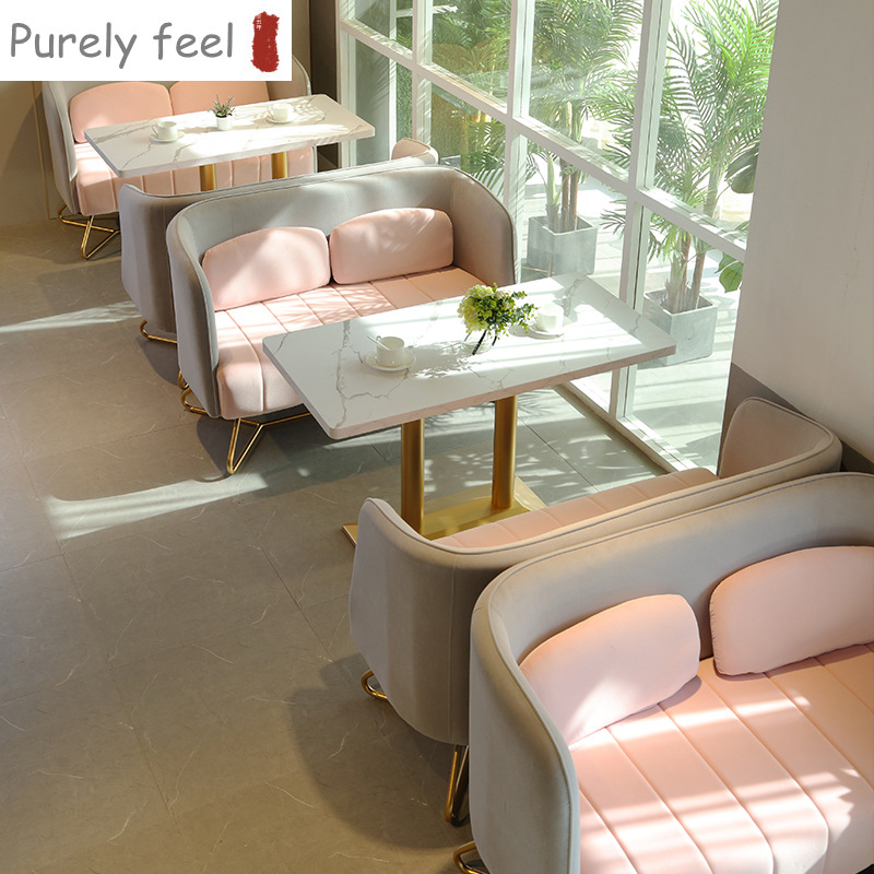 Высококачественная кожаная мебель PurelyFeel для интерьера ресторана, ткань для фаст-фуда, диван, мебель для ресторана