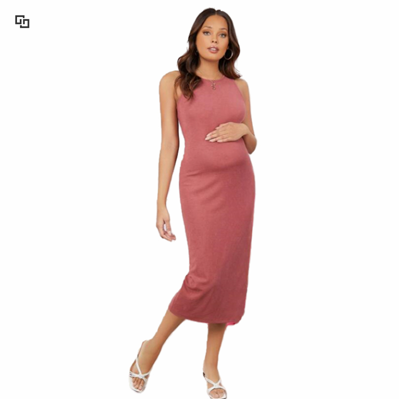 New arrival women breathable staylash long clothing pregnant round neck belly sleepwear maternity formal supplier knit pajamas