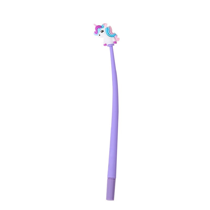 Cartoon Unicorn lovely Anime Creative Cartoon Soft Glue Gel Pen Student Anime Pens Ballpoint Pens 48pcs/Box School Supplies