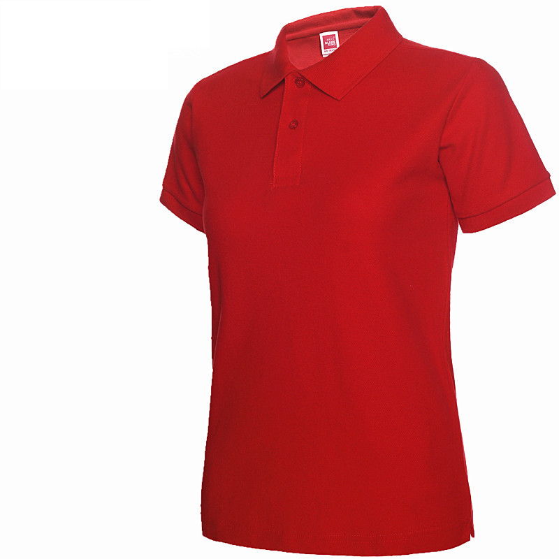Wholesale 1AC70 Custom Your Own Design Women 100% Cotton Blank Polo T-shirt