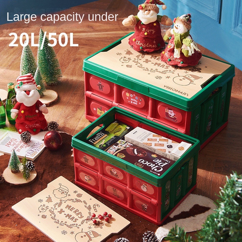 Choice Fun Portable Fabric Storage Box New Style Foldable Organized Home Bedroom Car Trunk Christmas Decorations Gifts Injection