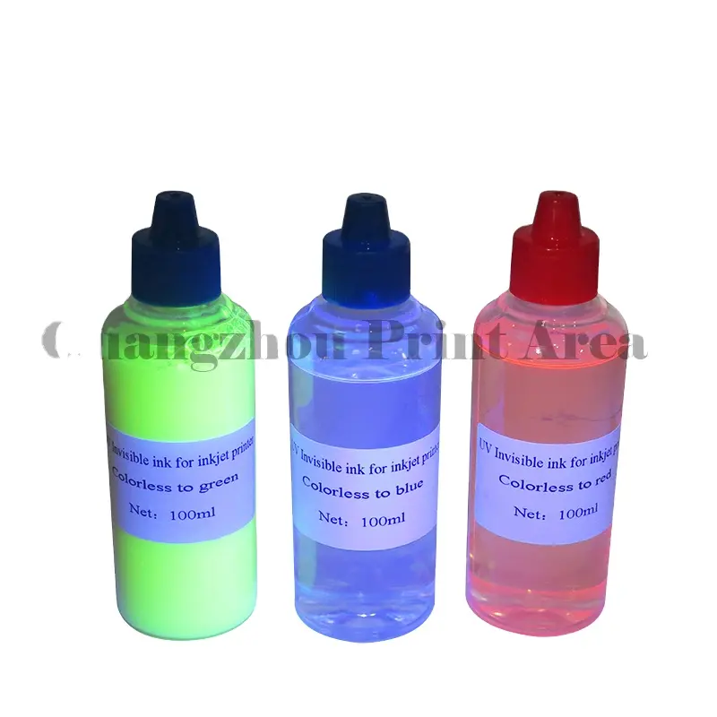 Water-based UV invisible ink for inkjet printer,colorless to yellow