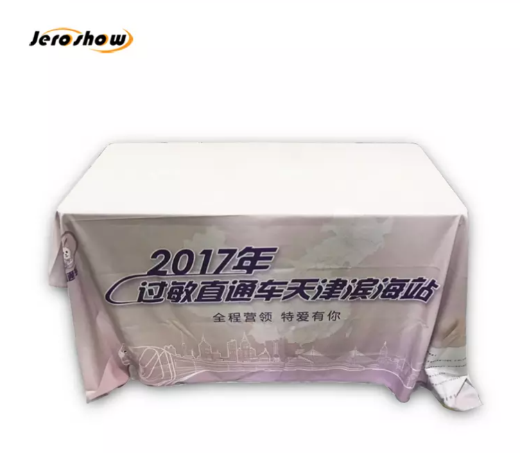 Wholesale High Quality Printed 6ft 8ft Advertise Table Cloth Custom Tablecloth With Logo