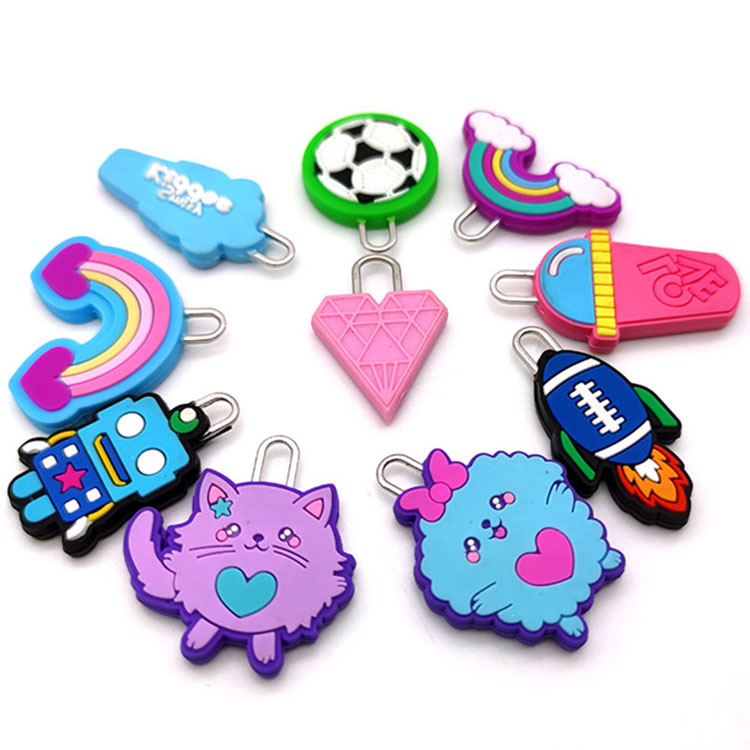 YYX No 5 zipper pulls brand decorative zipper puller blue design silicone custom zipper charm