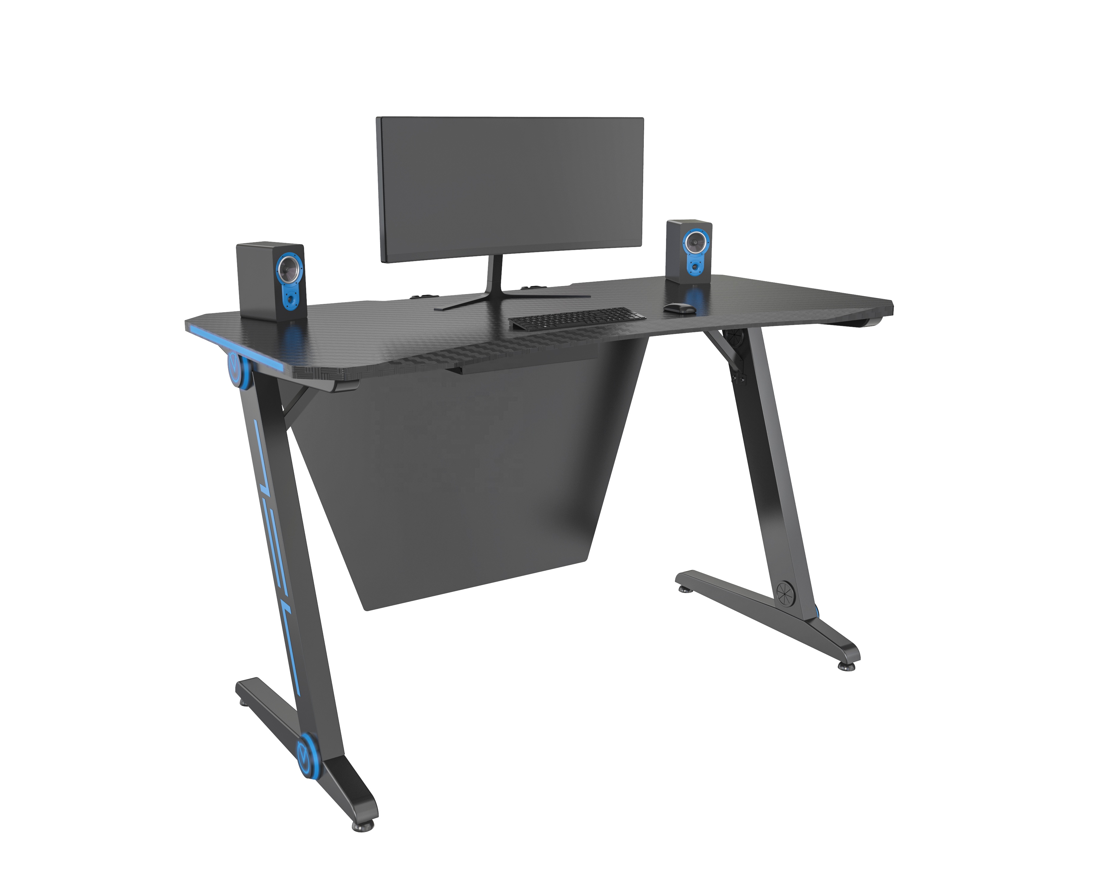 Z формы цветная (rgb) ПК игровой стол светодиодный компьютерный игровой стол для геймера в офис/домашний VM-ES02-2