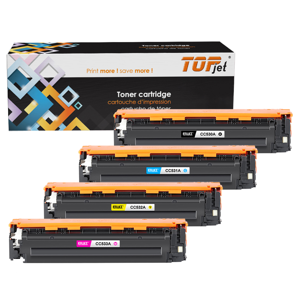 Topjet 125A 126A 130A 131A 201A 203A 304A 305A 410A Color Cartouche Toner Cartridge Set Compatible for HP Laser  Printer