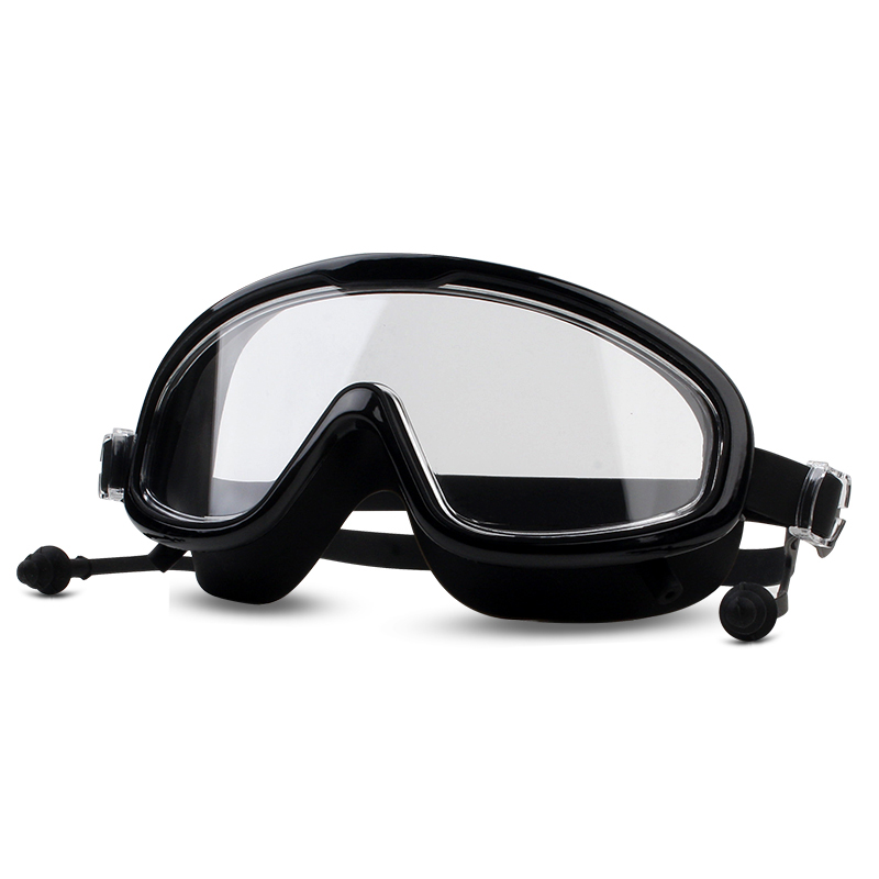 Adult large-frame high-definition anti-fog and anti-leakage hydrogen absorption glasses silicone swimming goggles big vision