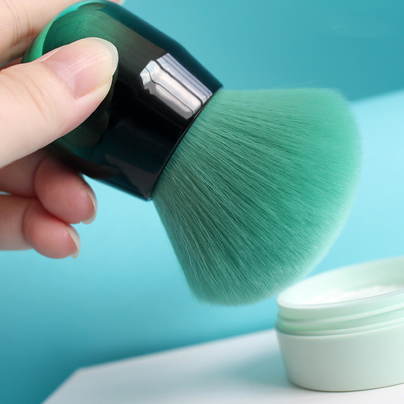 Private Label Mushroom Shape Synthetic Bristle Powder Dust Remover Cleaning Tool Nail Brush Makeup Brush