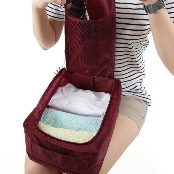 Wholesale portable folding polyester Travel shoes package bag waterproof Shoes storage bag zipper shoe bag