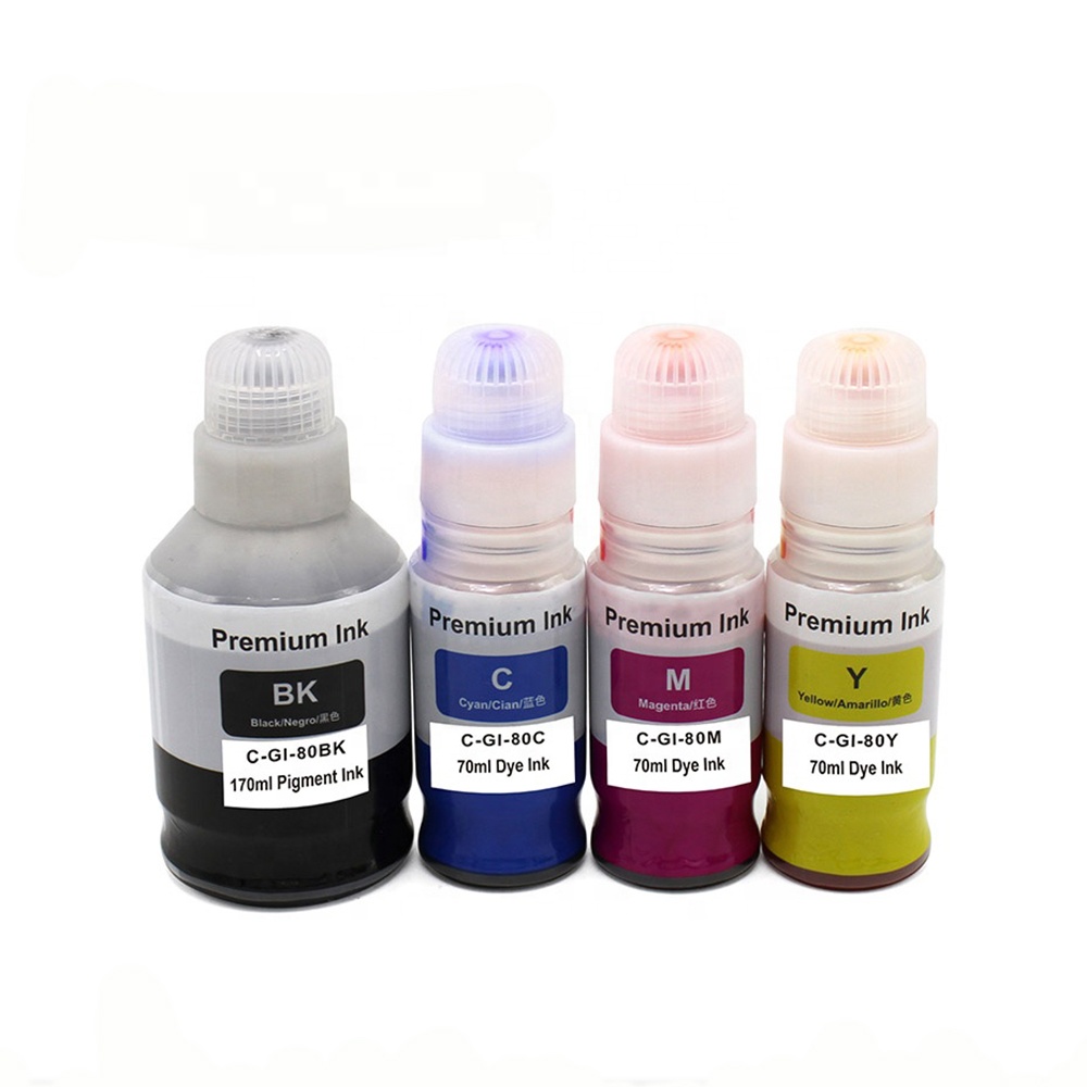 Tatrix GI-80 GI80 Compatible Water Based Bulk Bottle Refill Ink for Canon GM2080 G7080