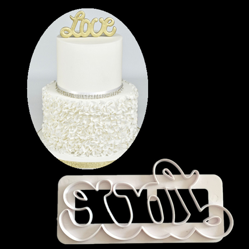 Plastic LOVE Alphabet Cookie Biscuit Cutters Love Letters Cookie Pastry Cutter Molds Dessert Embossing Moulds