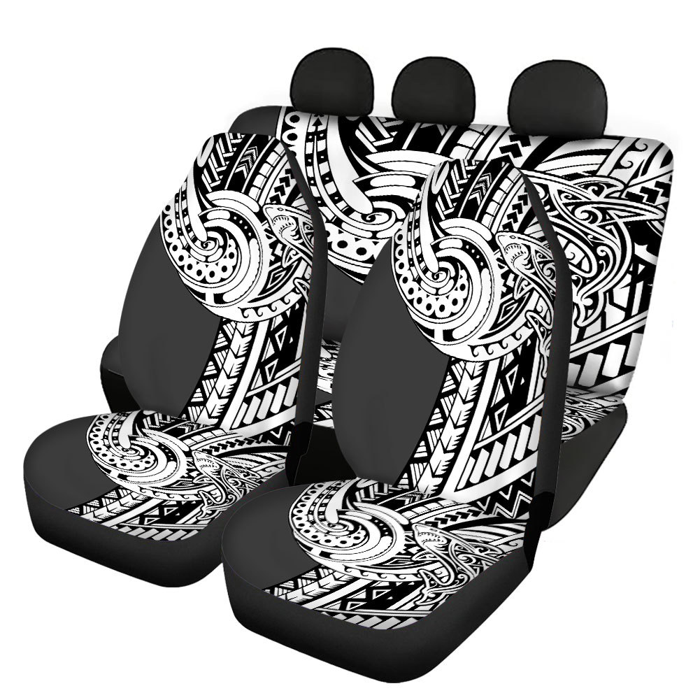 creative geometric flower printing full set universal car seat covers
