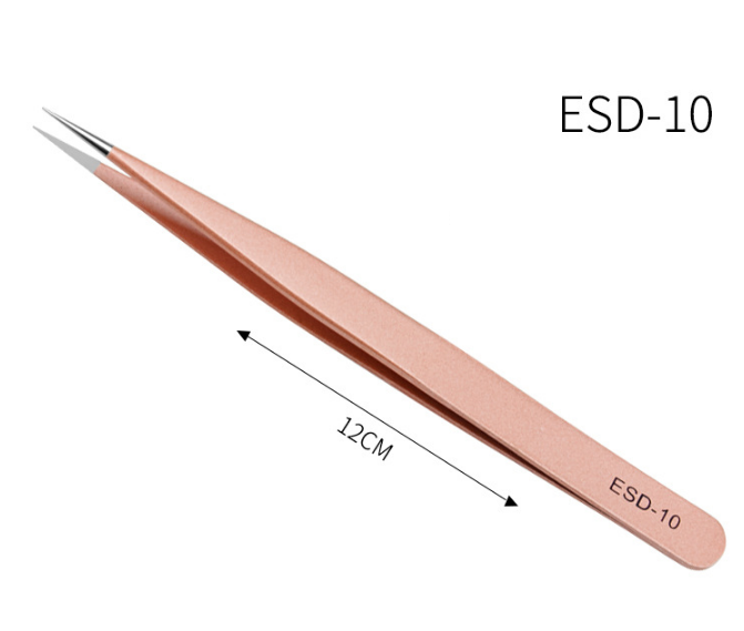 ESD-10 метка частного назначения из розового золота из нержавеющей стали наращивание ресниц Пинцет прямой косые изогнутые жесткий наконечник пинцеты lash набор