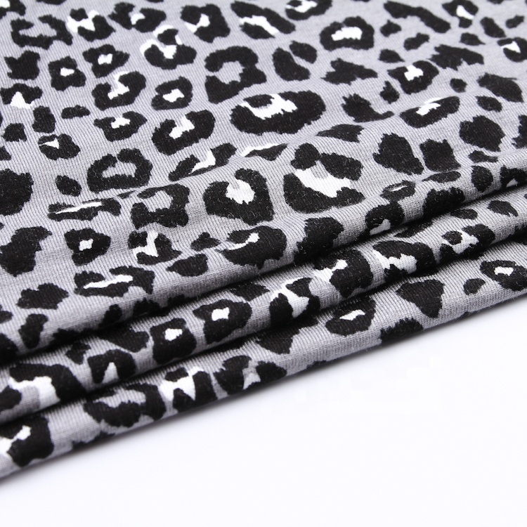 Shaoxing market single jersey leopard печать спандекс stocklot оптом ДЕШЕВАЯ вискозная ткань