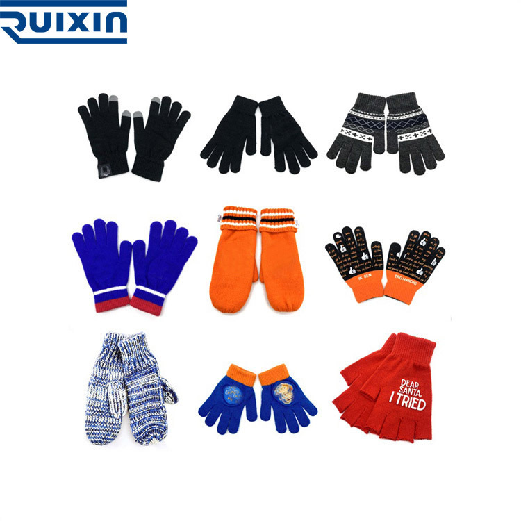 Wholesale Winter Knitted Gloves Acrylic Gloves Mittens Touch Screen Finger Knitted Gloves Adult Men Women Check Pattern Winter