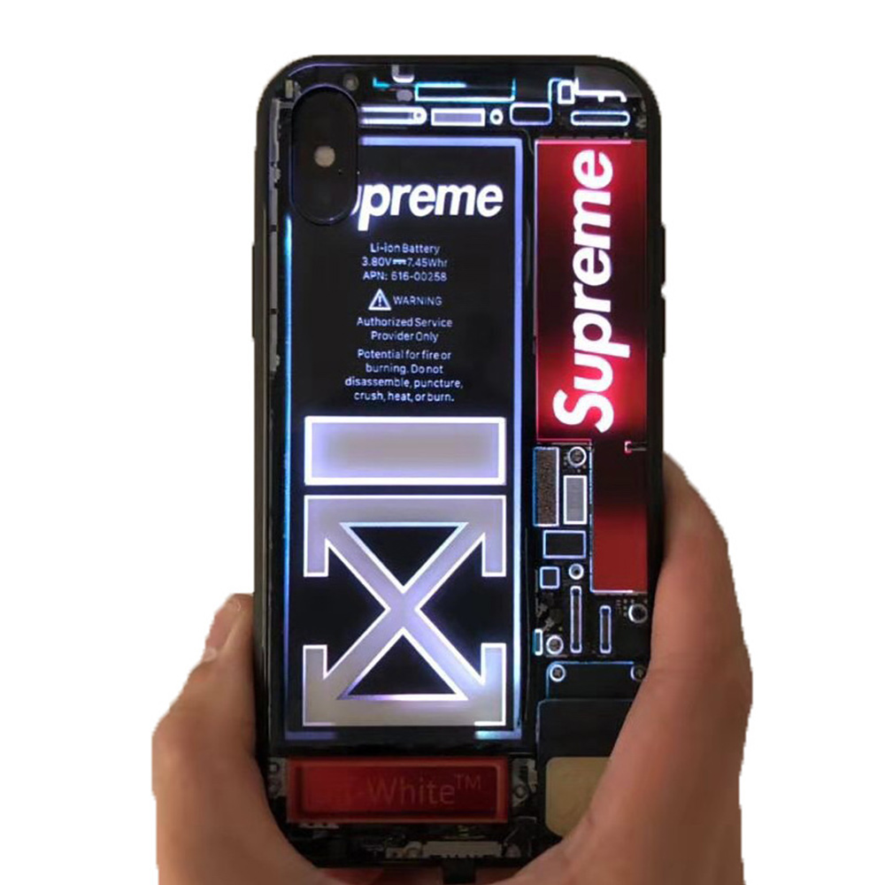 Светодиодный светящийся ночник для iPhone X чехол из закаленного стекла с сублимационной печатью