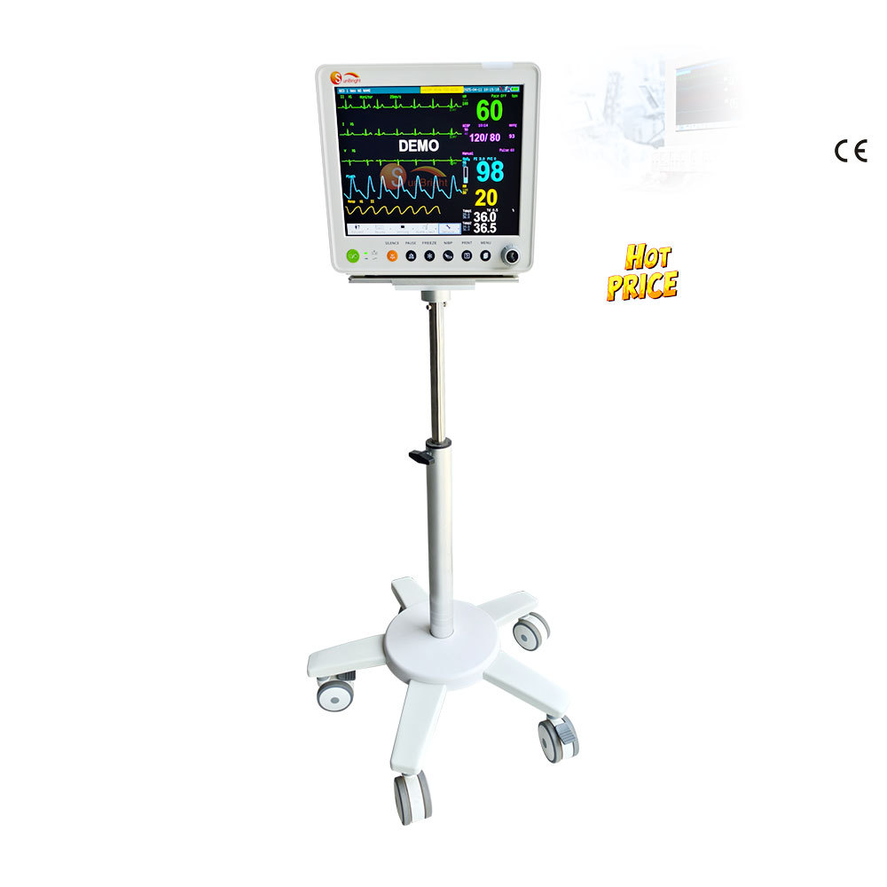 Hospital Furniture High Quality Vital Signs Monitor Cart Patient Monitor Trolley Mobile Stand With Cheap Price