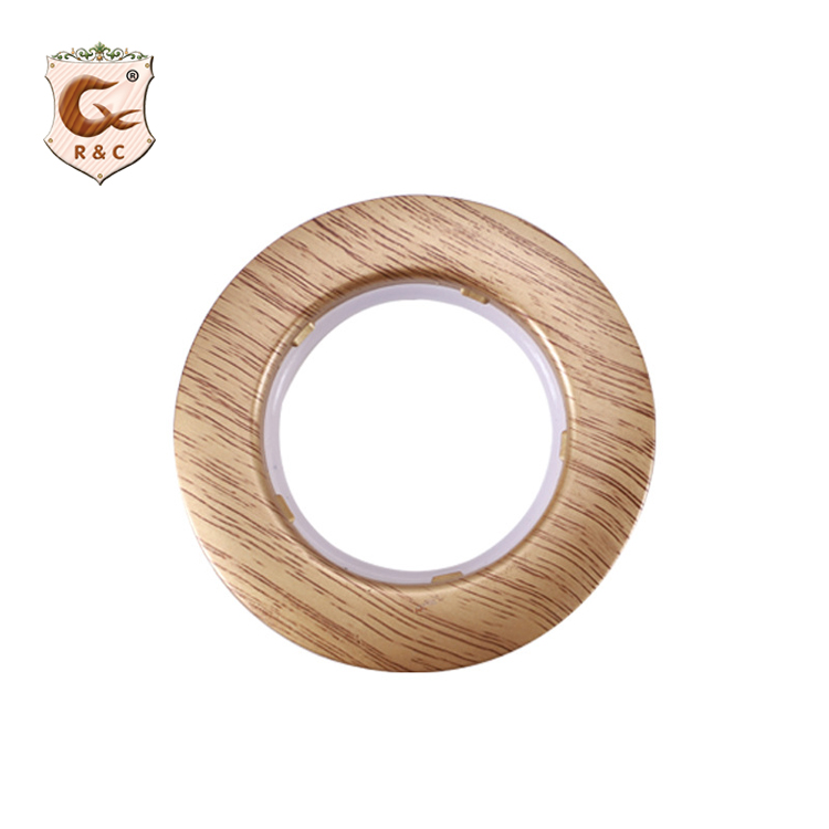 R&C Drop Shipping 100pcs/bag Flat Curtain Tapes Wood Grain Eyelet, High Quality ABS Plastic Curtains Grommet Ring/