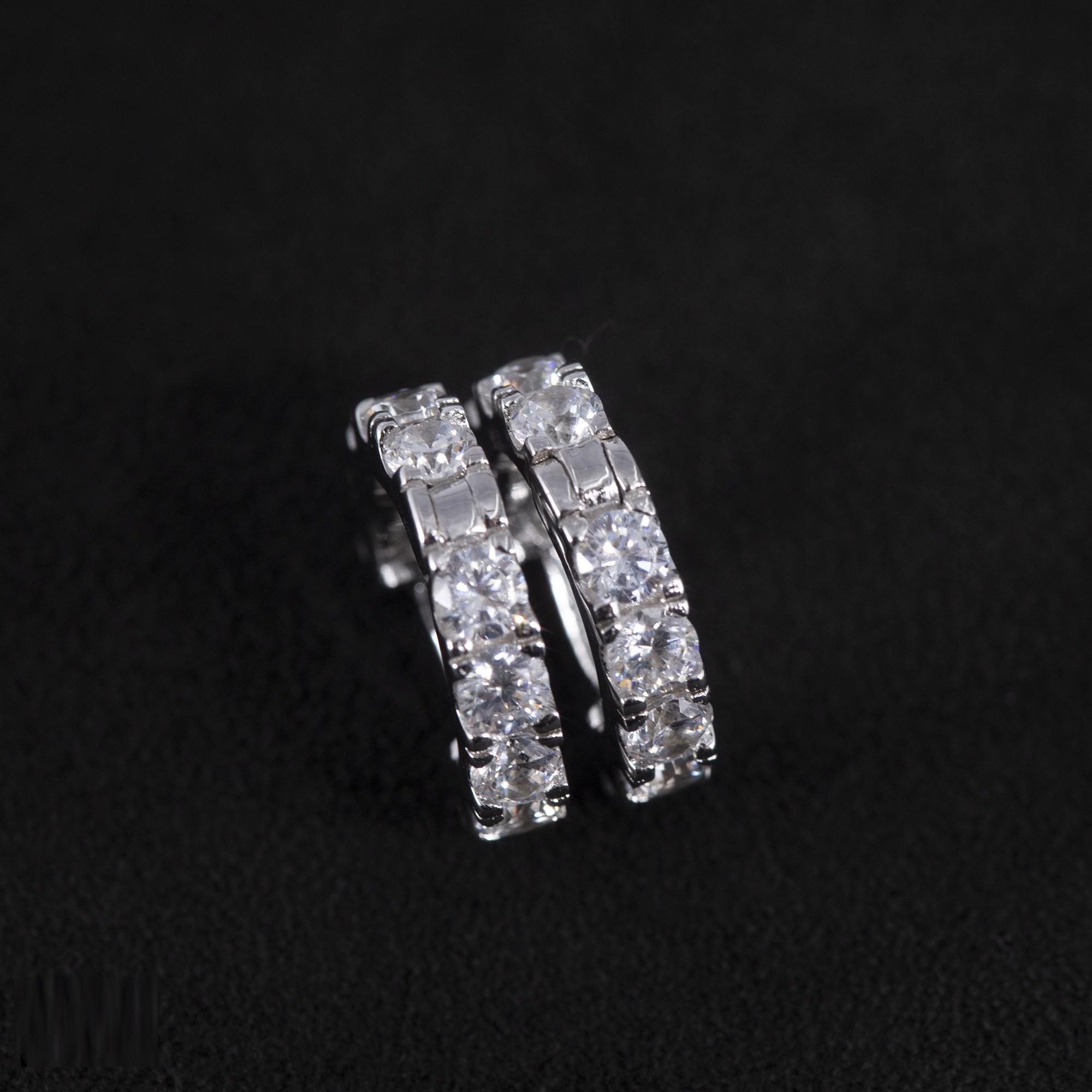 2021 hip hop daily wear cz zirconia jewelery gold silver plated small huggie earrings for women