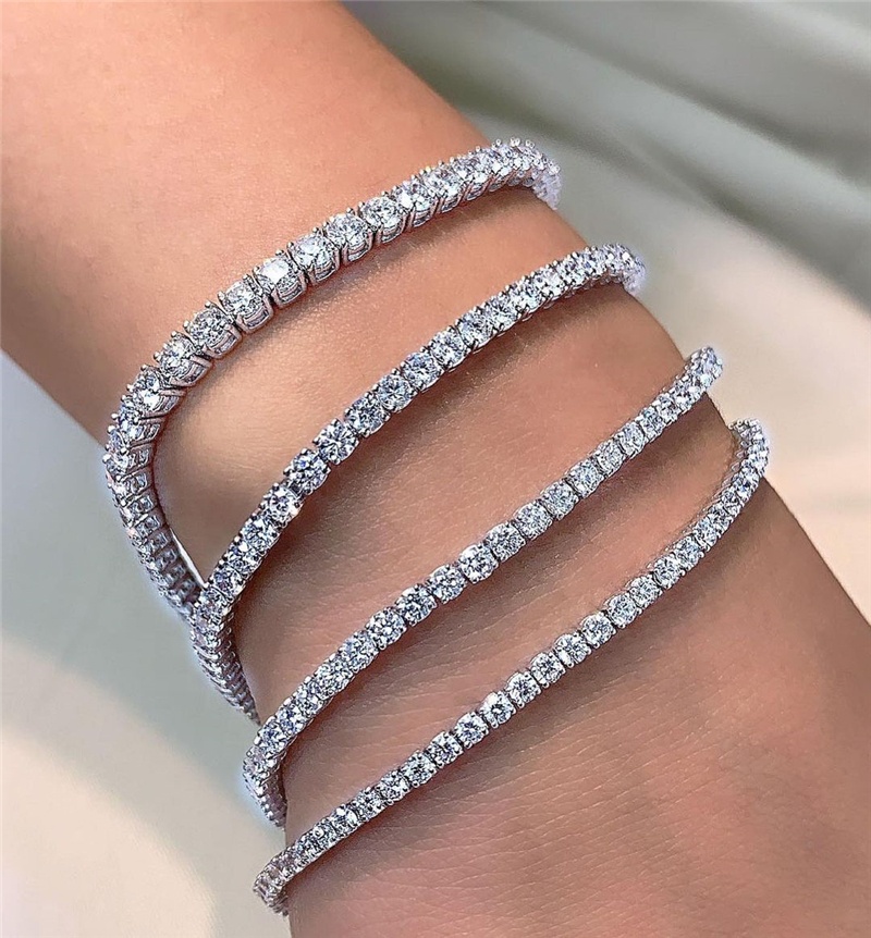 ZF Iced Out браслет из моиссанита, серебро 925 пробы, Теннисный браслет, женские и мужские ювелирные изделия с бриллиантами, браслет из стерлингового серебра 925 пробы