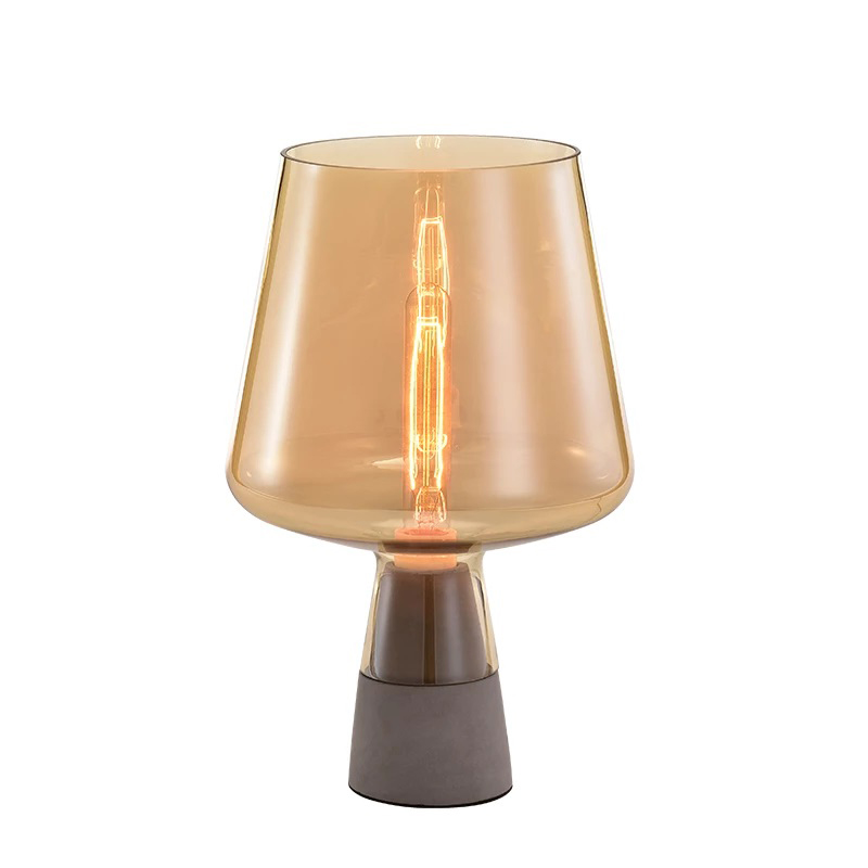 Nordic cement base glass living room bedroom postmodern creative simple retro designer study desk lamp
