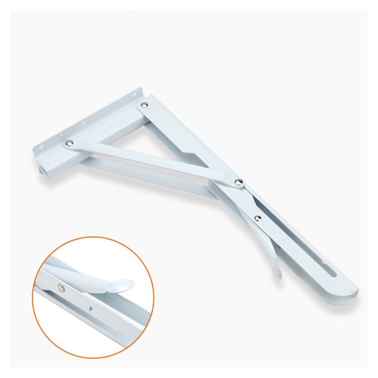 Top Quality 8 To 20 Inch White Iron Metal Industrial Pipe Shelf Folding Table Metal Bracket