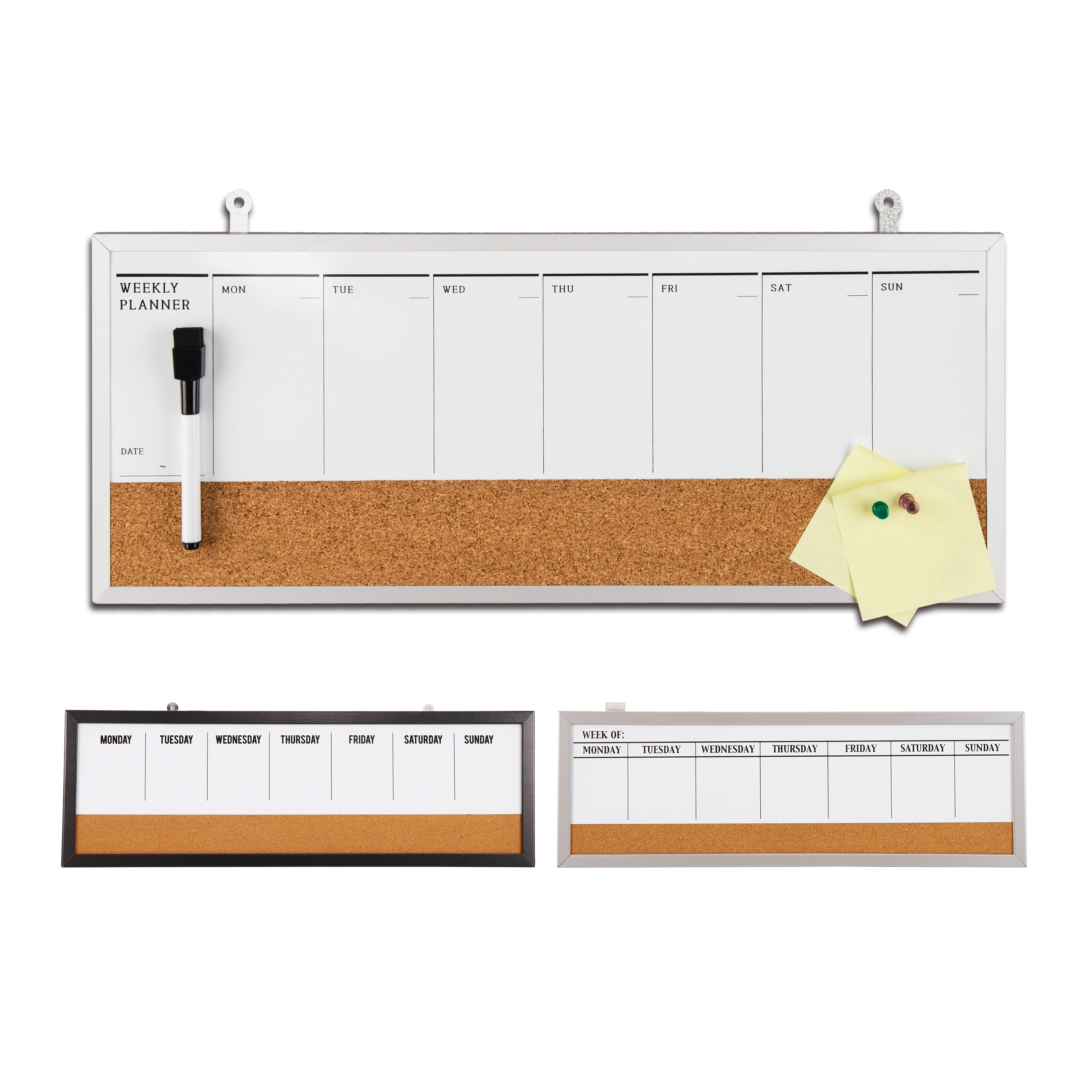 Factory Wholesale High Quality Custom Magnetic Aluminum Framed Half Cork Pin Bulletin Whiteboard Combination Calendar Board